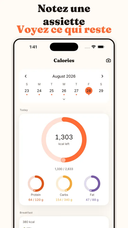 Voyez les calories qu'il vous reste aujourd'hui.